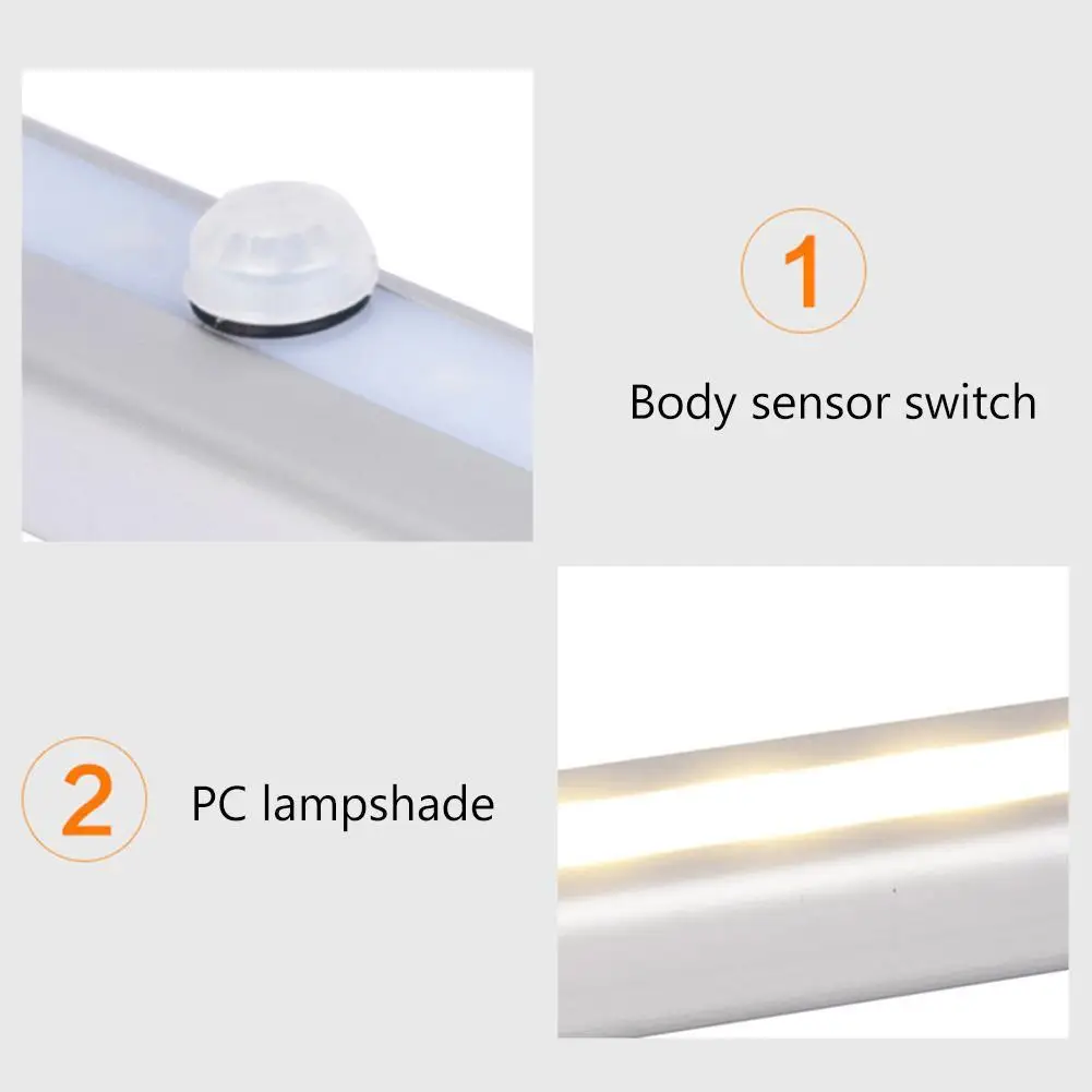 10 светодиодов датчик движения шкаф светильник беспроводной батарея питание в