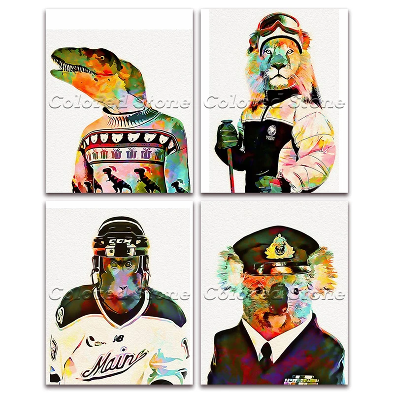 Полностью Квадратный бриллиант 5D Вышивка крестиком Животные Динозавр Лев