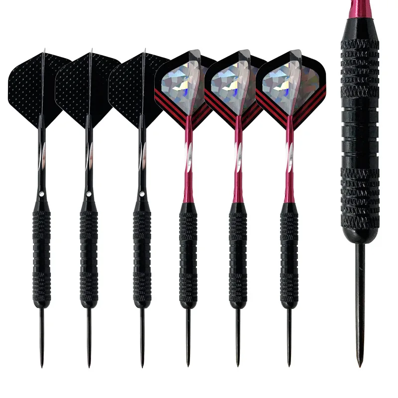 6 шт. профессиональные дартс 22 г с точилкой чехол стальные наконечники резной