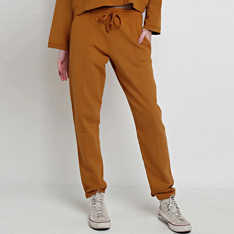 

Lapel Fashion Slimming Bat Sleeve Loose top With elastic Tie harem Pants Suit Autumn Women's Solid Color Casual 2-piece Set