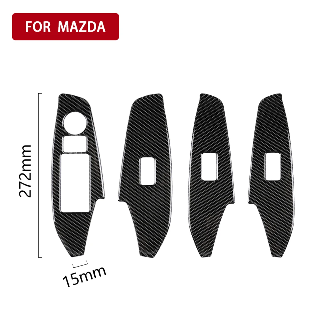 

For Mazda 3 Axela M3 2017 2018 2019 Car Accessories Armrest Door Handle Window Lift Switch Button Panel Frame Decal Cover Trim