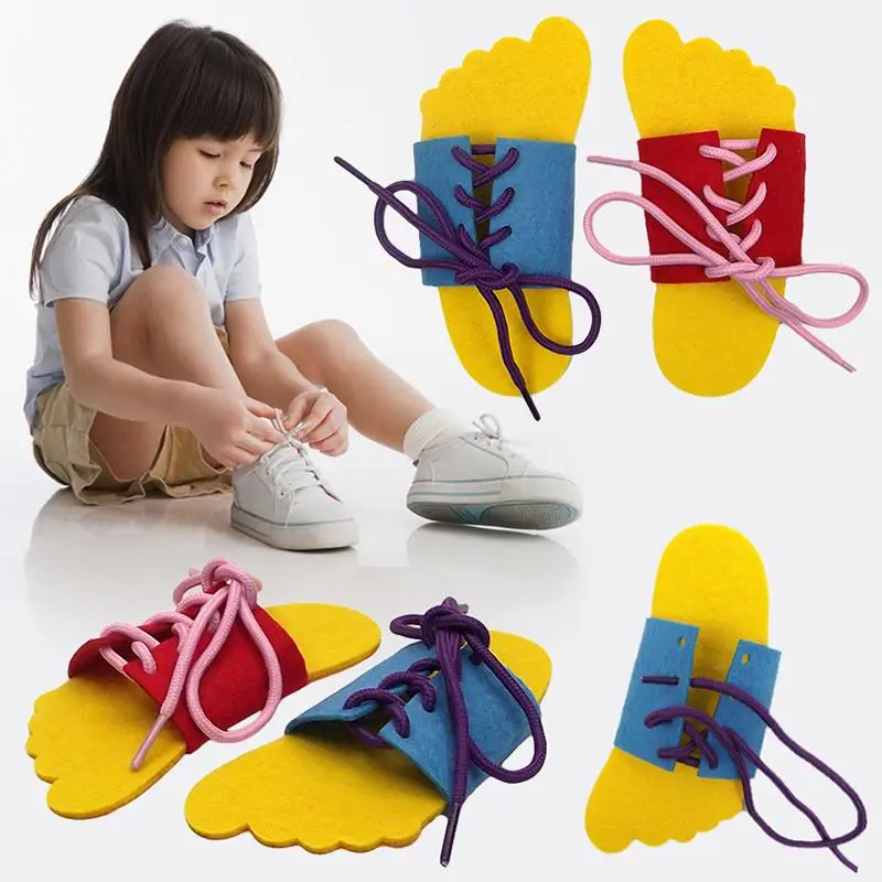

Ремесла из войлока учебные принадлежности DIY ручной работы реквизит игрушка со шнурками для детей детский сад научить завязки на практике ...