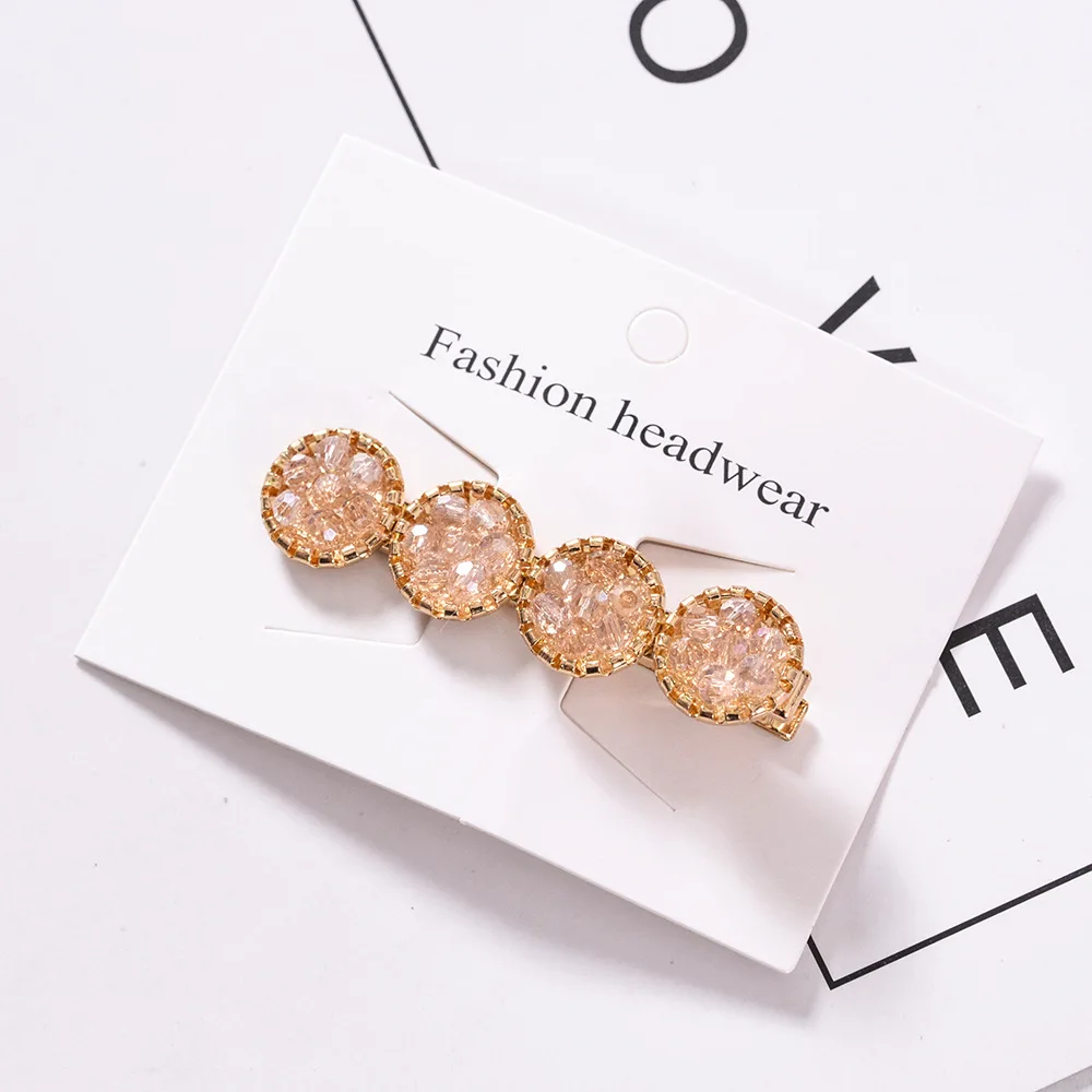 03 Модные корейские хрустальные заколки для волос для женщин, заколки для волос с милым цветком, круглые бусинки, заколки для волос, заколка для волос, аксессуары для волос - Цвет: 03