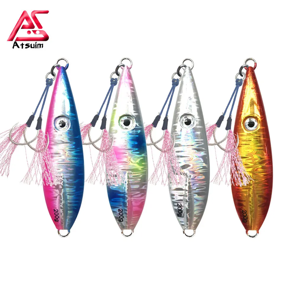 AS медленная металлическая приманка для джиггинга светящаяся погружающаяся