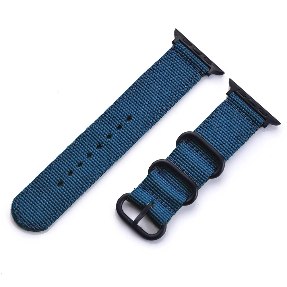 Blue Лидер продаж от XIYUZHIYI, нейлоновый ремешок для наручных часов Apple Watch, версии 3, 2, 1, спортивный кожаный браслет, 42 мм, 38 мм, ремешок для iWatch - Цвет ремешка: Blue