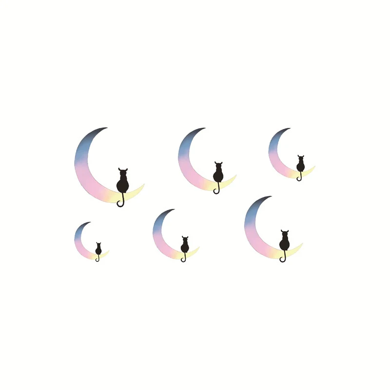 

Waterproof Temporary Tattoo Sticker Color Moon Black Cat Small Body Art Fake Tatto Flash Tatoo Ear Wrist Foot Hand for Men Women
