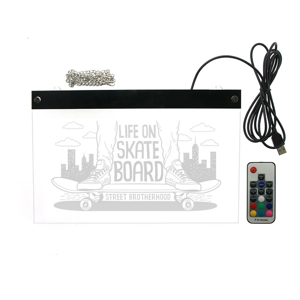 Светодиодный светильник Life on Skate Board неоновая вывеска уличный для братьев декор