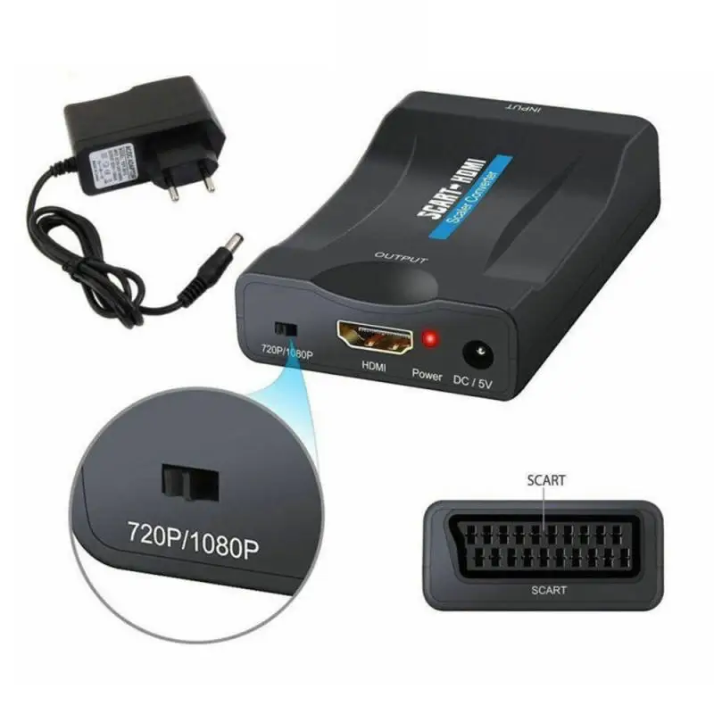 Преобразователь 1080P SCART в HDMI совместимый преобразователь видео аудио