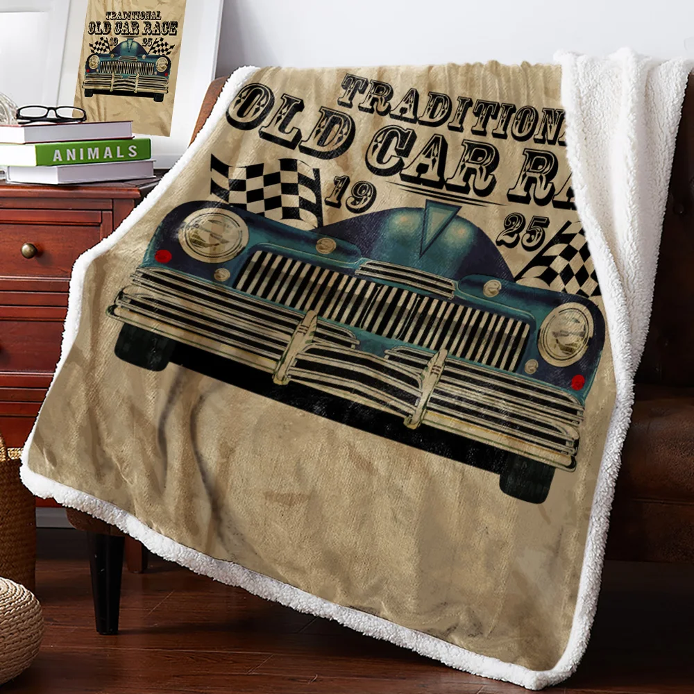 Зимнее кашемировое одеяло традиционное для гоночных старых автомобилей зимнее