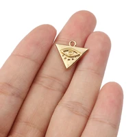 20pcs gold charms 15x16mm triangle evil eye charm pendant for jewelry making handmade necklace bracelet findings accessories