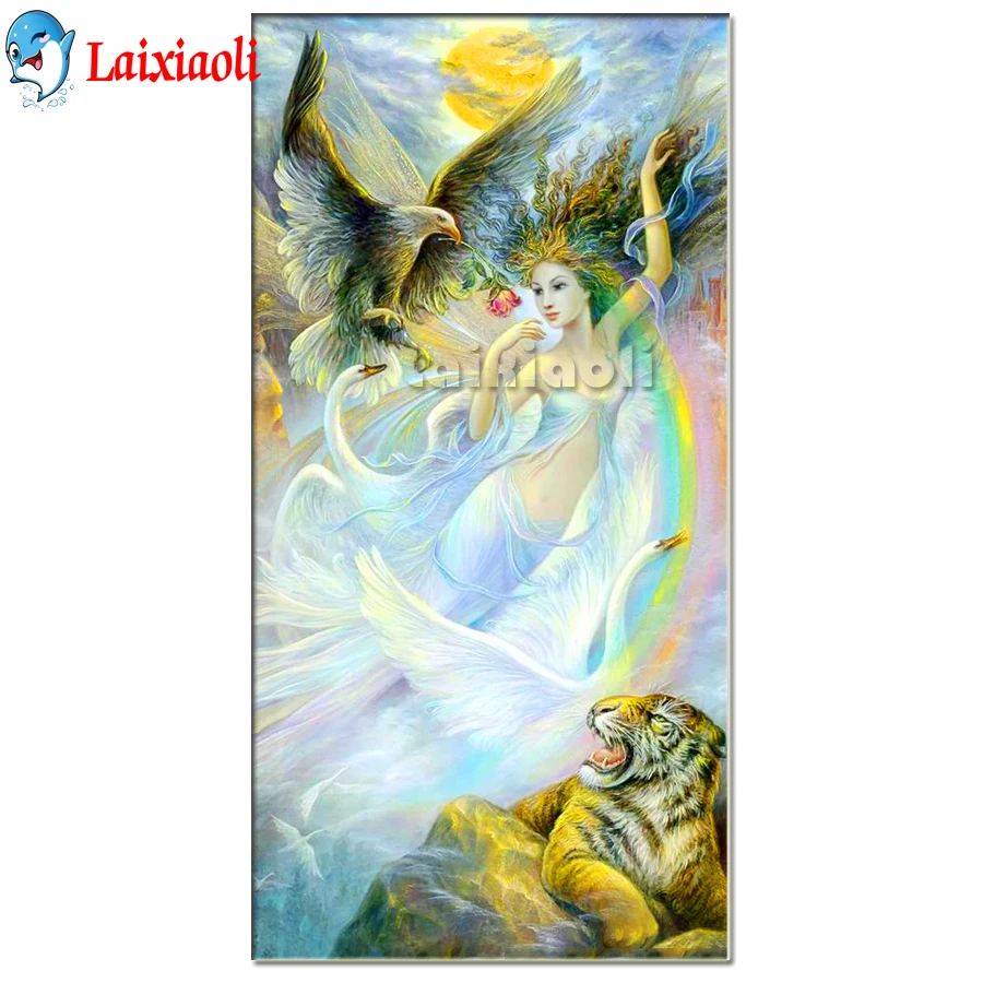 

New Arrival 5D DIY Diamond Painting Swan,angel,tiger,rainbow,eagle landscape Embroidery Cross Sttich Mosaic Beadwork Home Decor