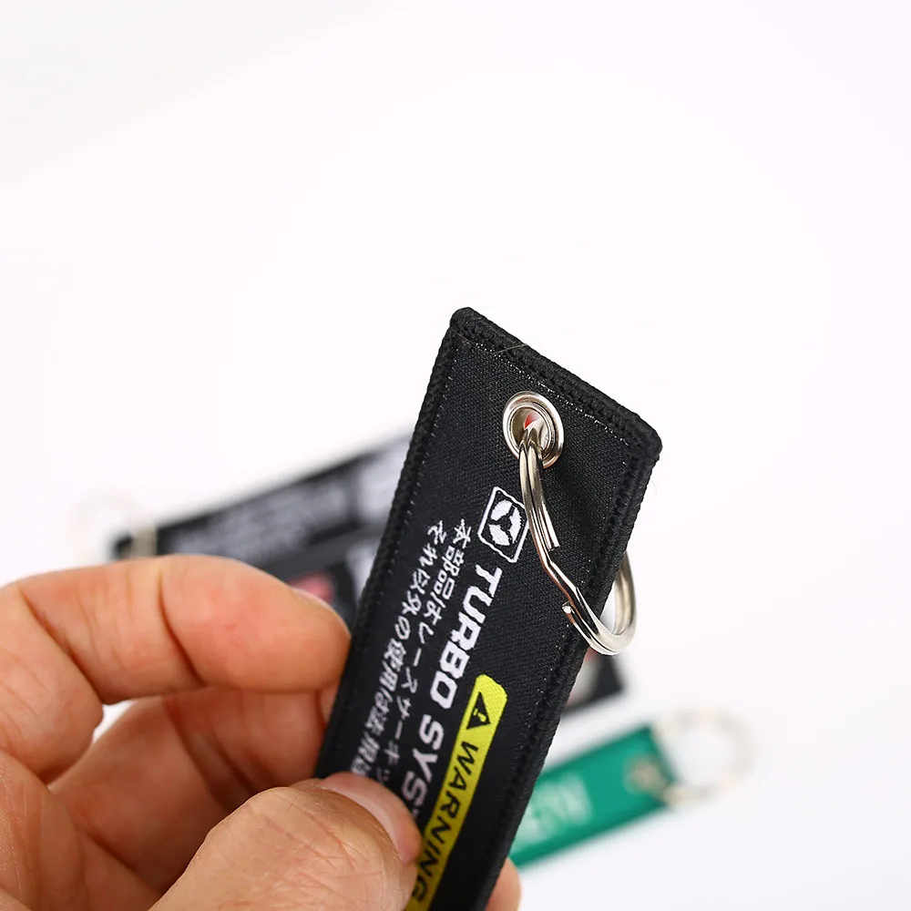 JDM Culture Fabric Double Logo Embroidery Car Auto Keychain Keyring Key Tag Keytag K20 Turbo in Use Go Green TAK | Автомобили и
