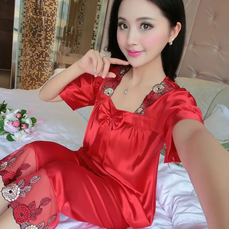 Sexy Sleep Dress Women Lace Silk Satin Nightdress Sleeveless Nighties Nightgown Plus Size Sleepwear Nightwear Wedding Brides