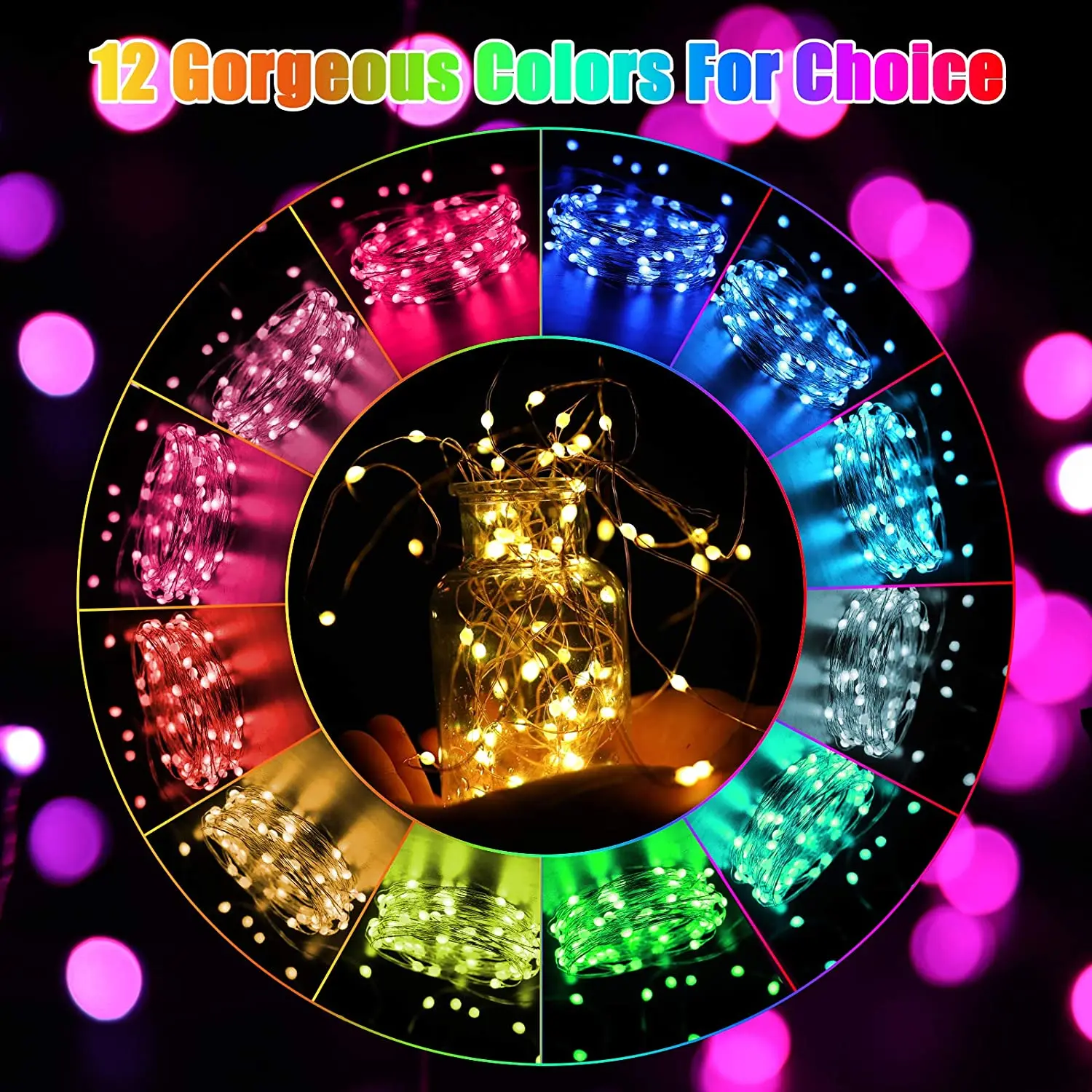 

Fariy String Light USB Battery case 10m 5m Remote Control 12Color 18Key Garland Lamp Christmas Decoration Outdoor Lighting