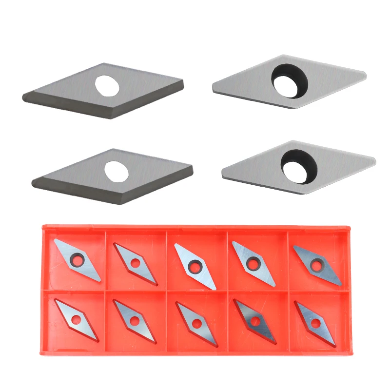 

Hampton Lathe Cutter Tools 10pcs VEMN160208 Carbide Inserts 10x28x2.5mm 20 Degrees Lathe Wood Turning Tools