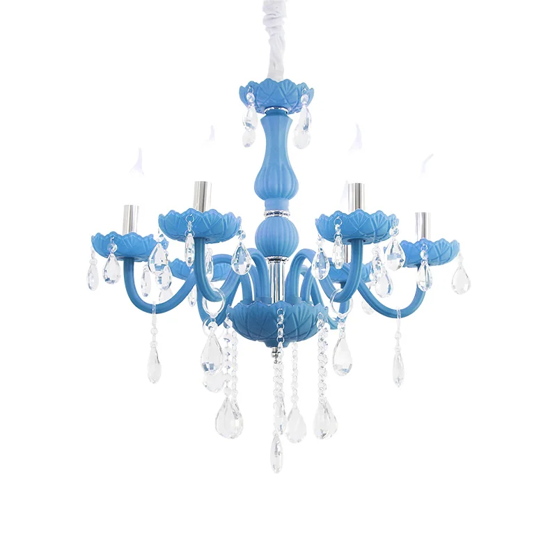 Разноцветная детская светодиодная люстра лампа для гостиной столовой розовая