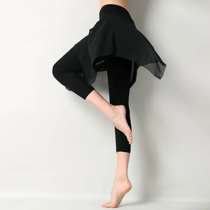 

Women's Yoga Pants Loose Thin Fake Two-Piece Skirt Trousers Fitness Sports Dance Clothes Outdoor Wear Soft Comfortable Leggings