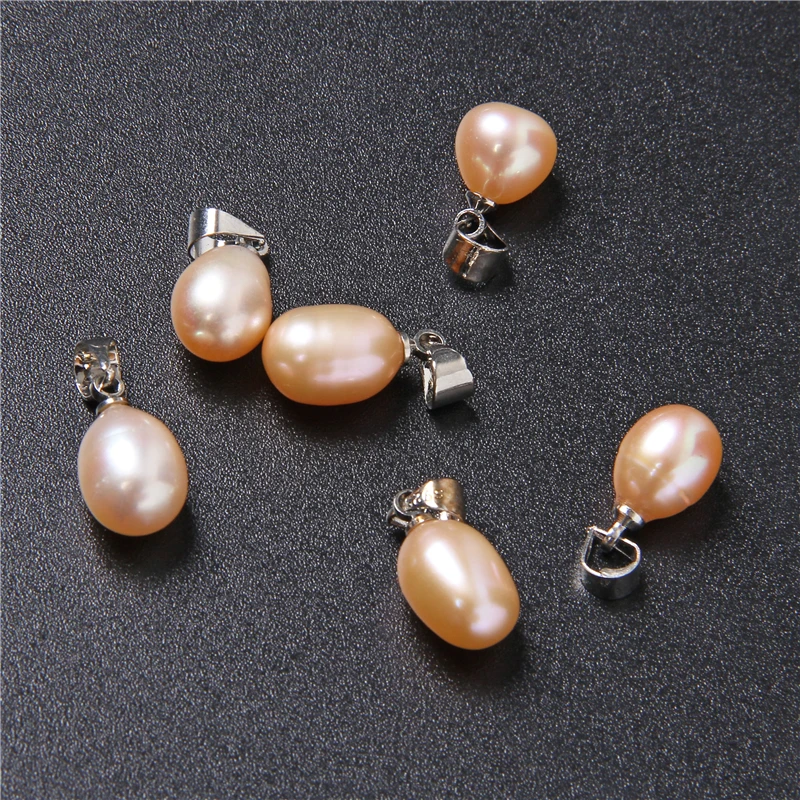 10 шт./лот 8*9 мм подвеска из натурального пресноводного жемчуга для женщин белые