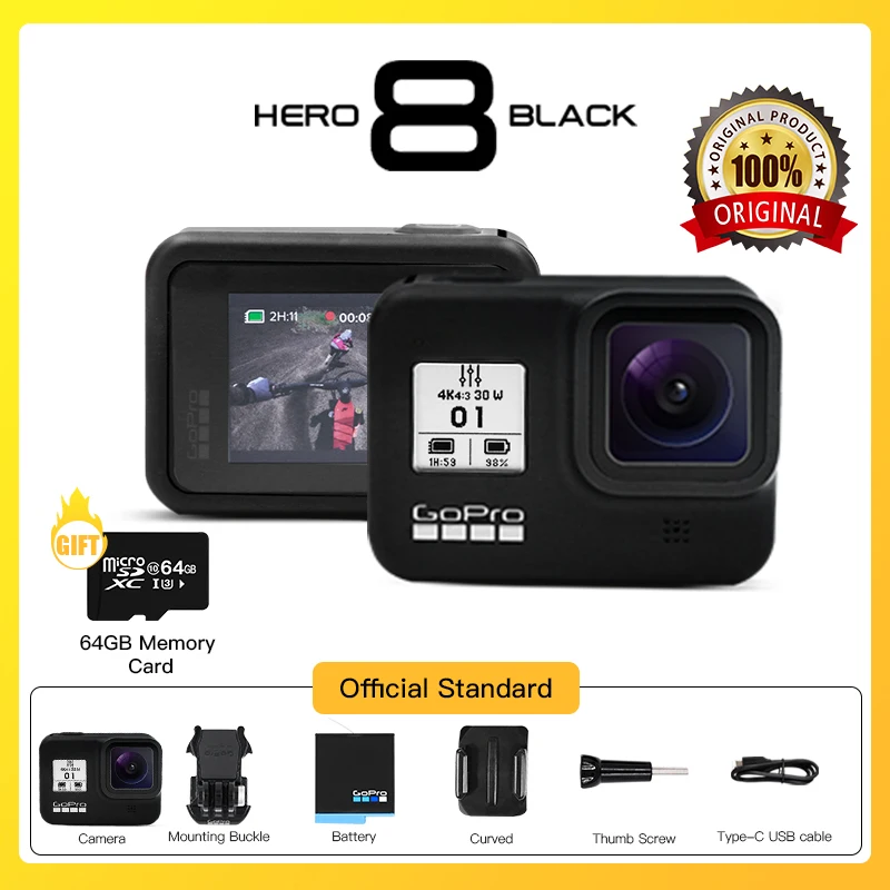 GoPro HERO 8 Black Special Bundle Waterproof Sports Action Camera 4K Video...