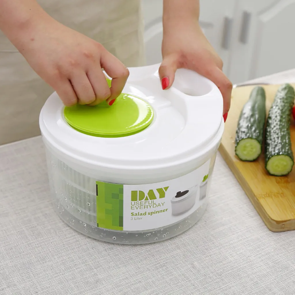 Salad Spinner Lettuce Green Washer Dryer Drain Crisper Strainer for Washing Drying Leafy Fruit Vegetable Kitchen Accessory#s |