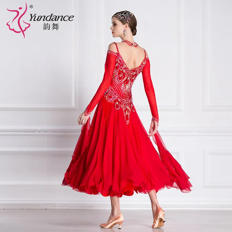 The new National standard modern dance clothing big pendulum dress practice clothing ballroom dancing Waltz-B-18339