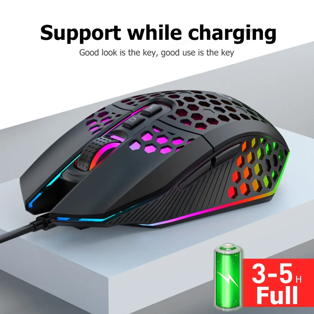 

2.4GHz Wireless Gaming Mouse RGB LED Backlit 8 Keys Laptop Mouse 800/1200/1600 DPI Ergonomic Computer Mice for Notebook