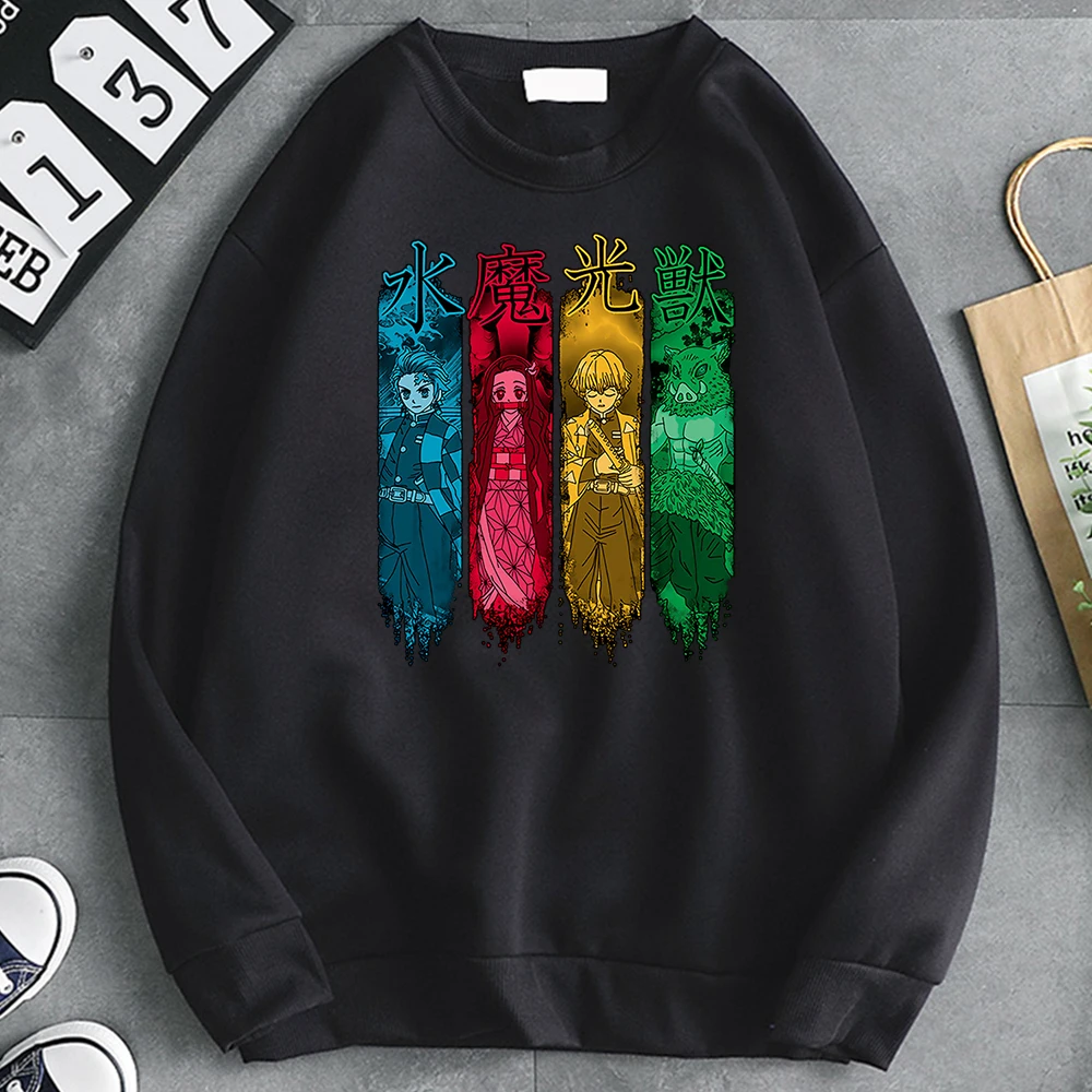 

Demon Slayer Anime Tanjiro Harajuku Hoodie Sweatshirt Women Korean Kpop Street Style Sweatshirt Hip HOp Loose Streetwear Hoody
