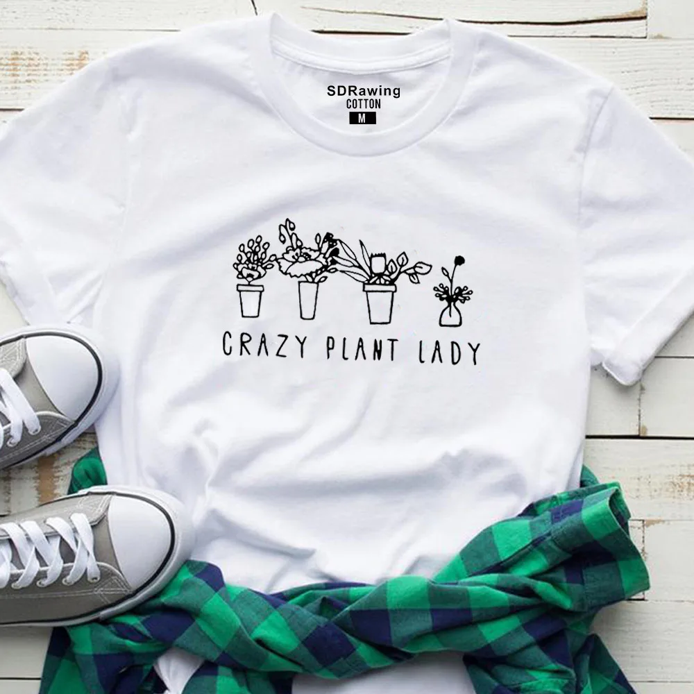 Футболка женская с принтом сумасшедших растений топ графическим рисунком для