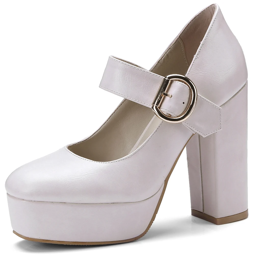 

DORATASIA Office Lady Fashion High Block Heels Pumps Elegant Platform Autumn Pumps Women Sweet Shallow Mary Janes Shoes Woman