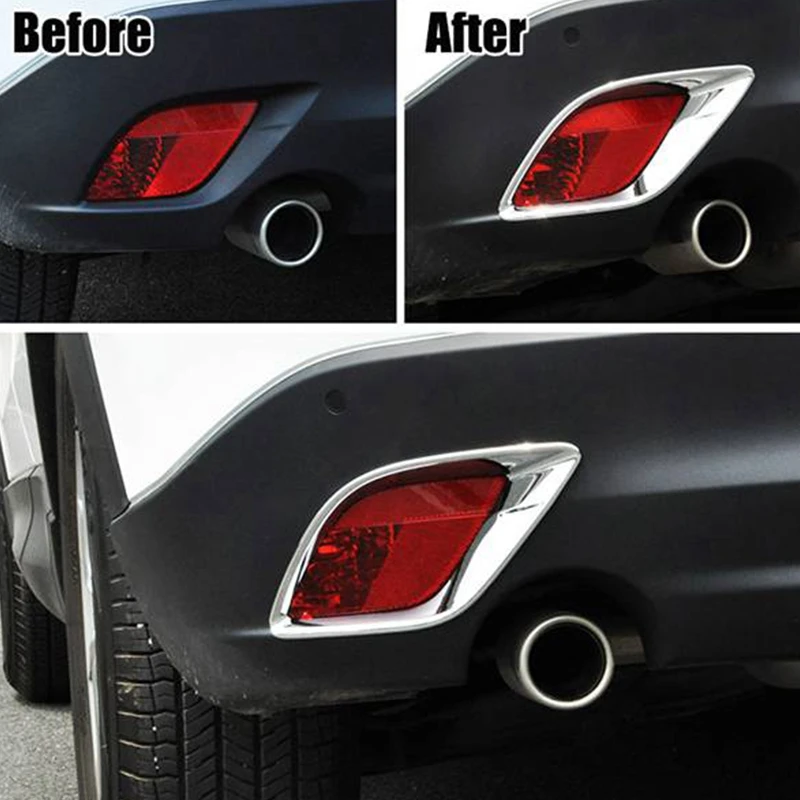 for Mazda Cx-5 Cx5 2012-2016 Chrome Rear Bumper Reflector Fog Light Lamp Cover Trim Molding Garnish Frame Bezel | Автомобили и