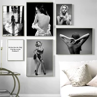 fashion sexy women wall art poster and print black white canvas painting quotes art prints modern picture living room home decor
