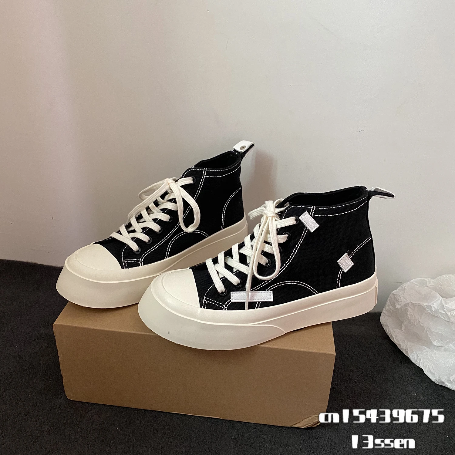 

Fashion Women Canvas Shoes Vulcanized New Trend Platform Shoes New Comfortable Thick Bottom Sneakers