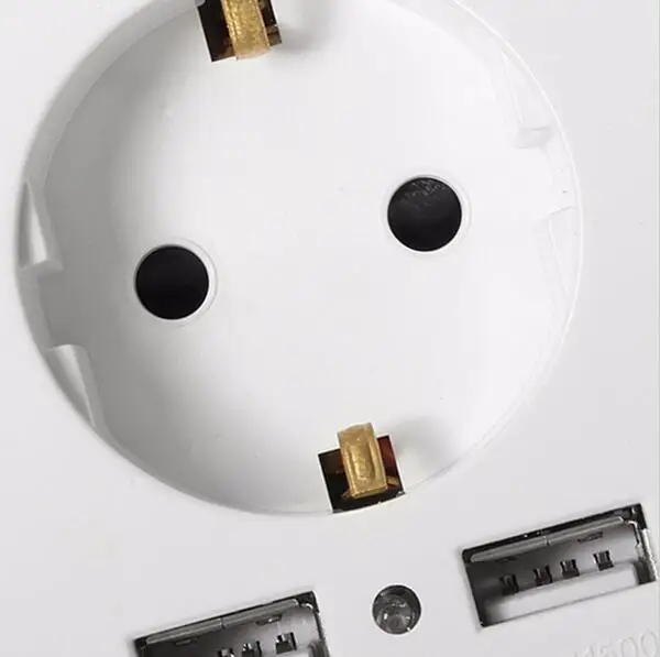 Евророзетка с двумя USB портами настенное зарядное устройство адаптер для зарядки