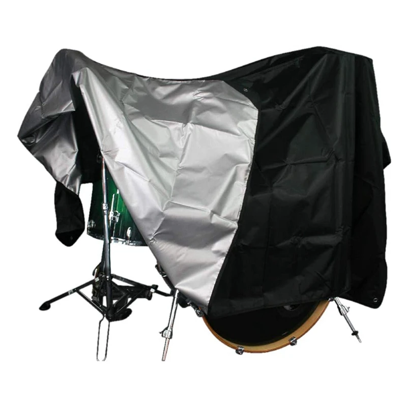 

Барабанная крышка-премиум черный водонепроницаемый 420D ткань Оксфорд с серебристым покрытием-Защита от УФ-лучей защищает от солнца