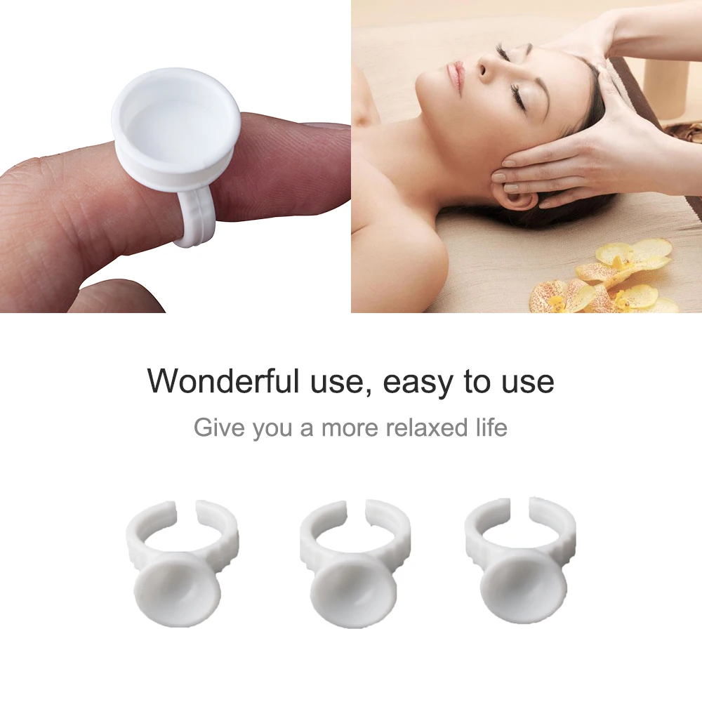 Оптовая продажа накладные ресницы держатель для клеевых колец 100 шт. пластиковые