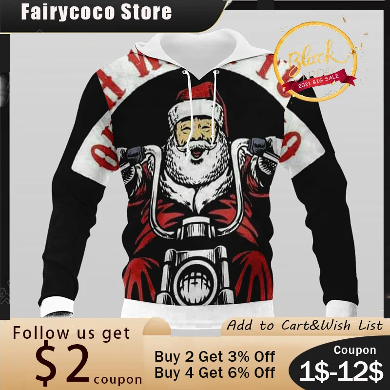 

Рождественская распродажа, мужские модные толстовки, повседневный праздничный пуловер с длинным рукавом, мультяшный принт, Лоскутная обле...