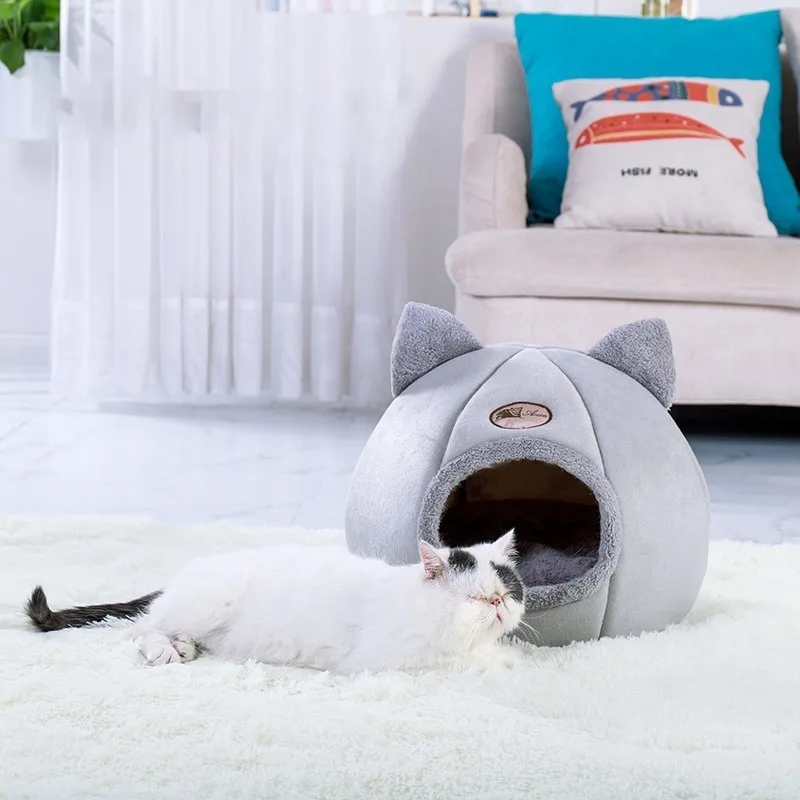 

pet bed Deep sleep comfort winter cat bed little mat basket for cat's house products pets tent cozy cave beds Indoor cama gato