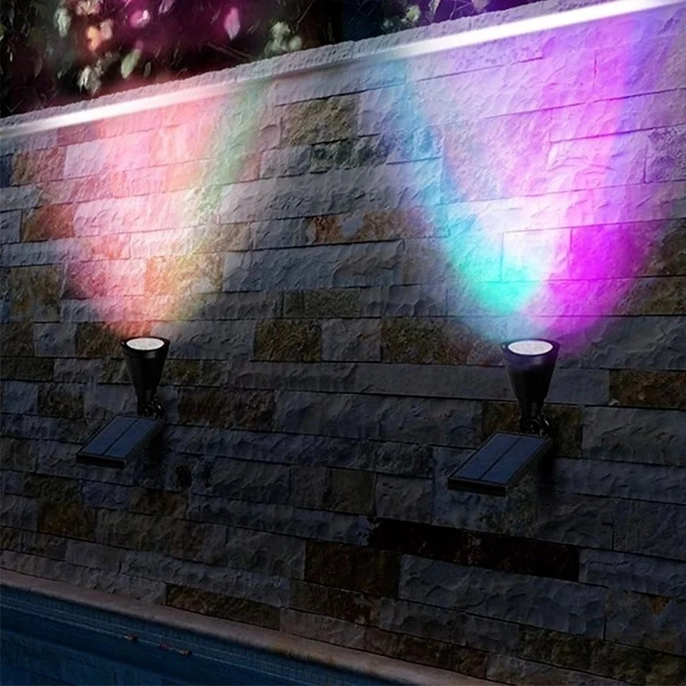 7 светодиодный солнечный Мощность сад лампа прожектор с разноцветными огнями