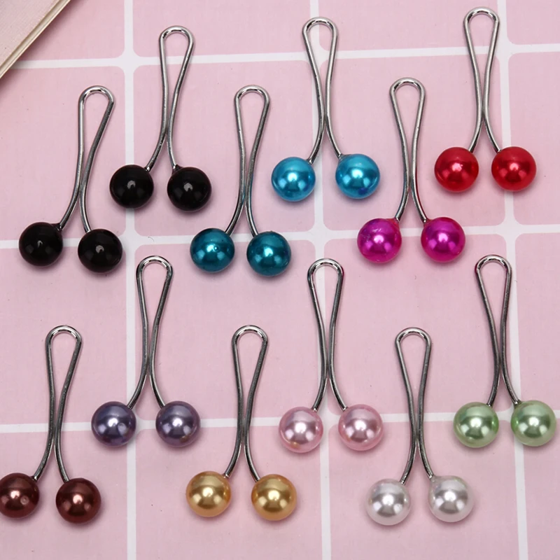 

12pcs Pearl Scarf Brooch Pin Headscarf Shawl Scarf Lady Muslim Scarf Hijab Clip Pin Fixed Strap Anti Slip Brooch Women Accessory