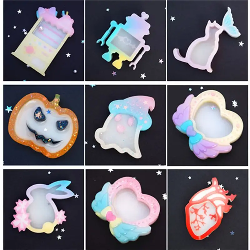 Whale Cat Heart Ghost Quicksand Pendant Resin Silicone Mold Jewelry Making Tool | Украшения и аксессуары