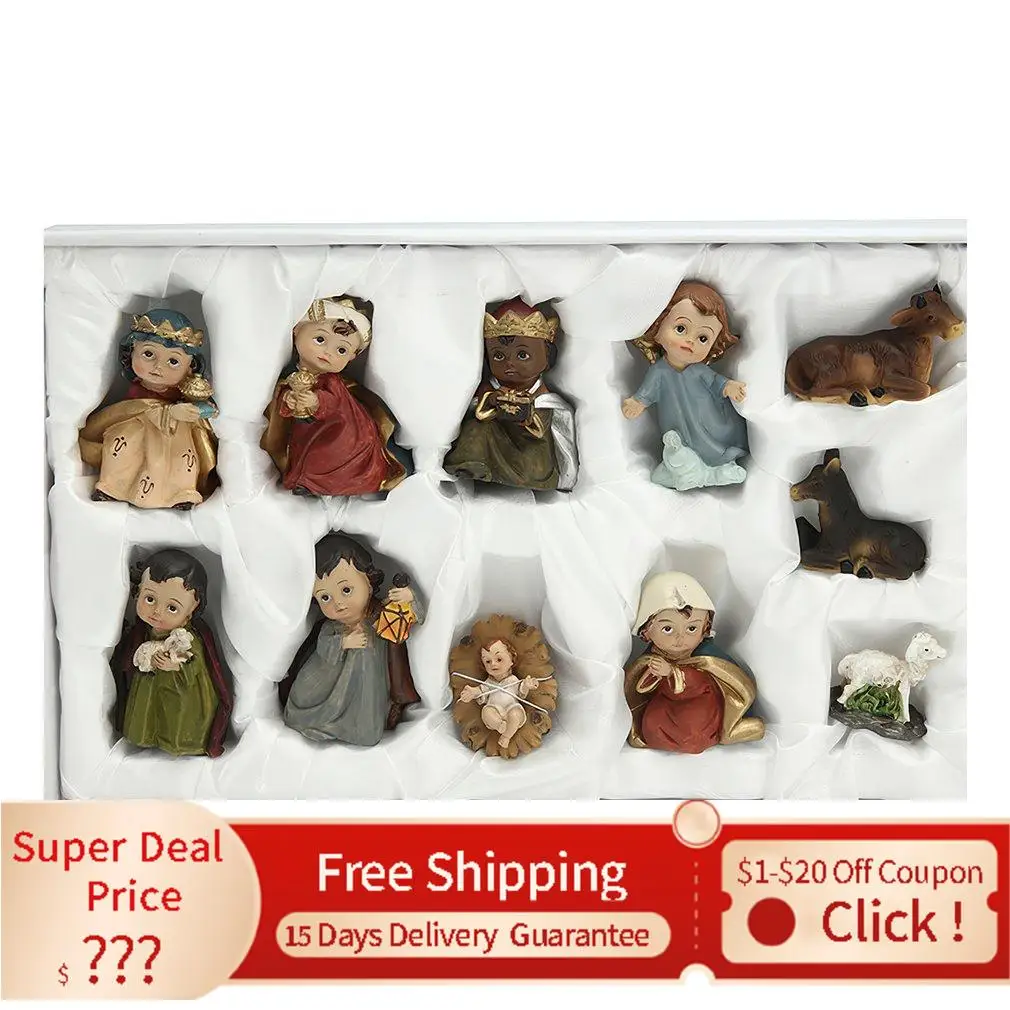 

Nativity Scene Cartoon Figures Set Room Elegant Desktop Home Ornament Mini DIY Craft Christmas Gift новый год 2022