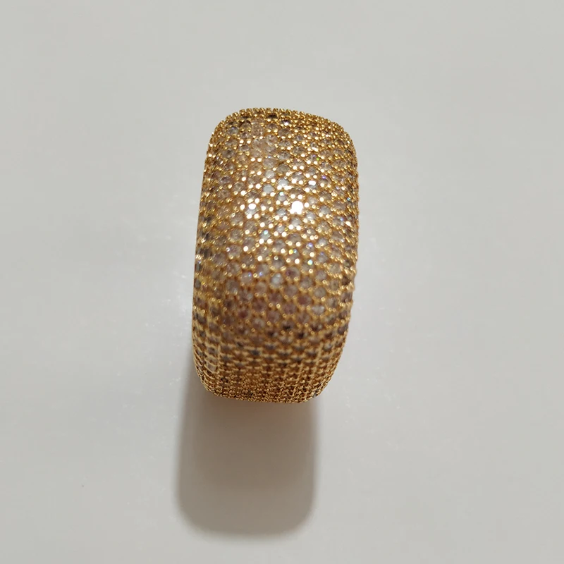 gold MAIKALE Роскошные циркониевые большие кольца для мужчин и женщин AAA кубический цирконий выдалбливают Медь палец группа Свадебная вечеринка корейские ювелирные изделия подарок - Цвет основного камня: gold