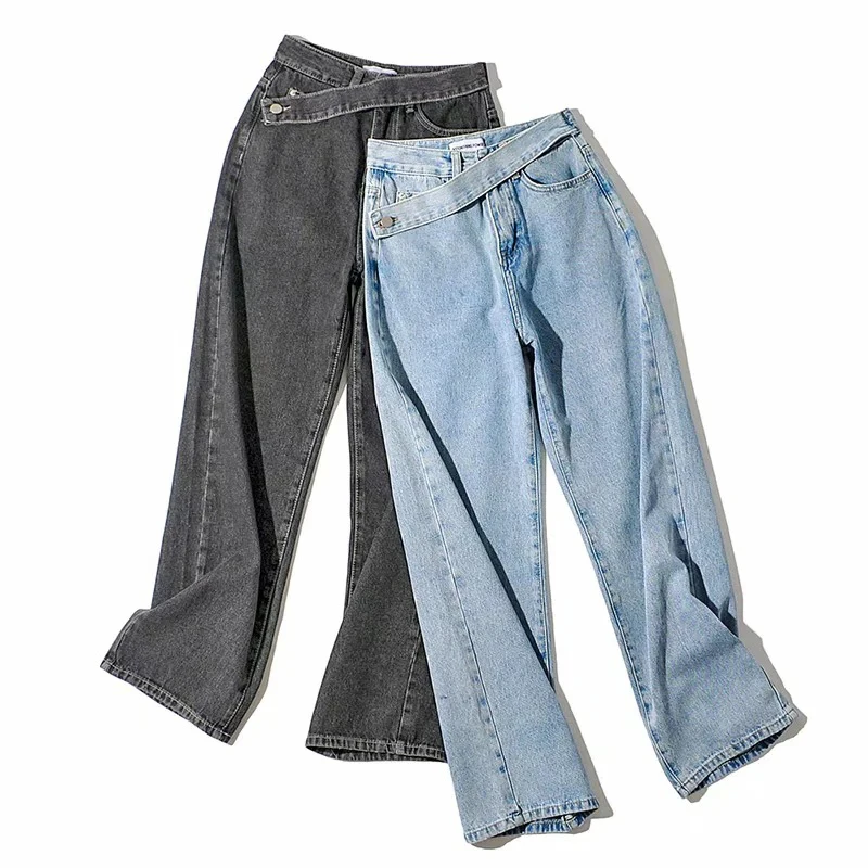 

Harajuku fashion Jeans Women Wide Leg Pants Mom Femme Black Blue Jeans High Waist Woman Trousers 2021 Pantalones Spodnie Damskie