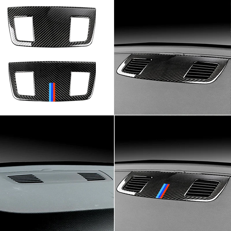 

Для BMW 3 серии E90 2005 - 2009 2010 2011 2012 углеродное волокно интерьер автомобиля Приборная панель Кондиционер Выход вентиляции крышка отделка