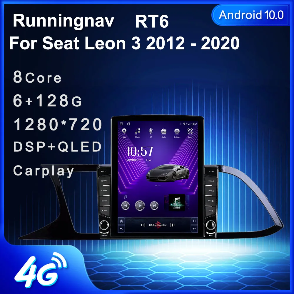Runningnav для Seat Leon 3 2012 2020 Tesla Type Android автомобильное радио мультимедийный видеоплеер