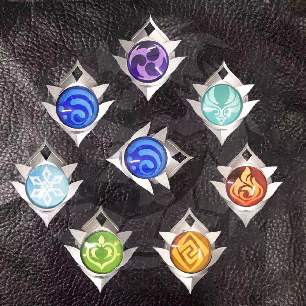 

Game Genshin Impact Arrow Darts Shape Eye of God Badge Metal Medal Element Brooch Pin Pendant Toy Souvenir Buttons Collection