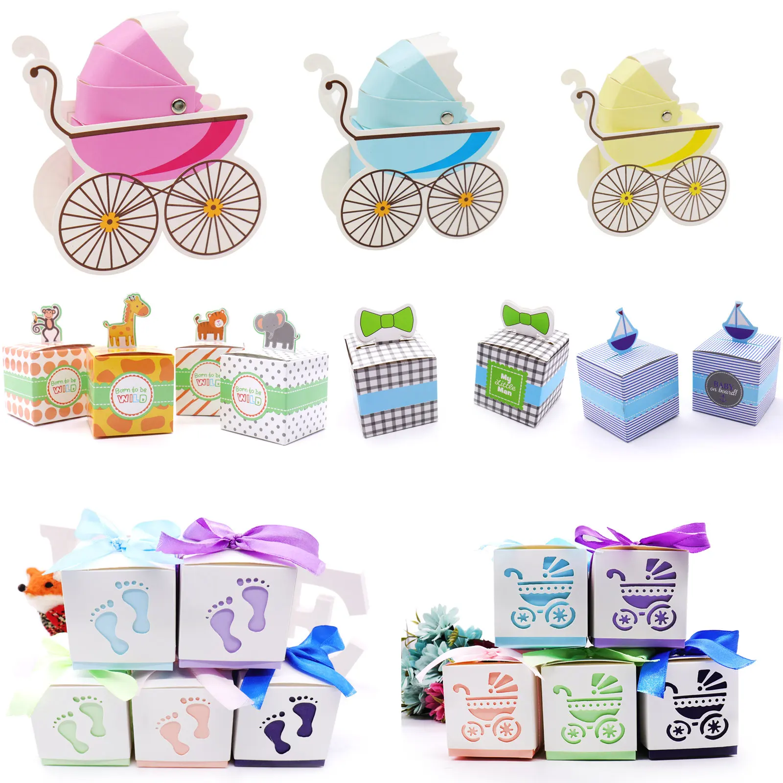 10 шт./лот коробки конфет Baby Shower вечерние подарочные сумки для детей конфетные