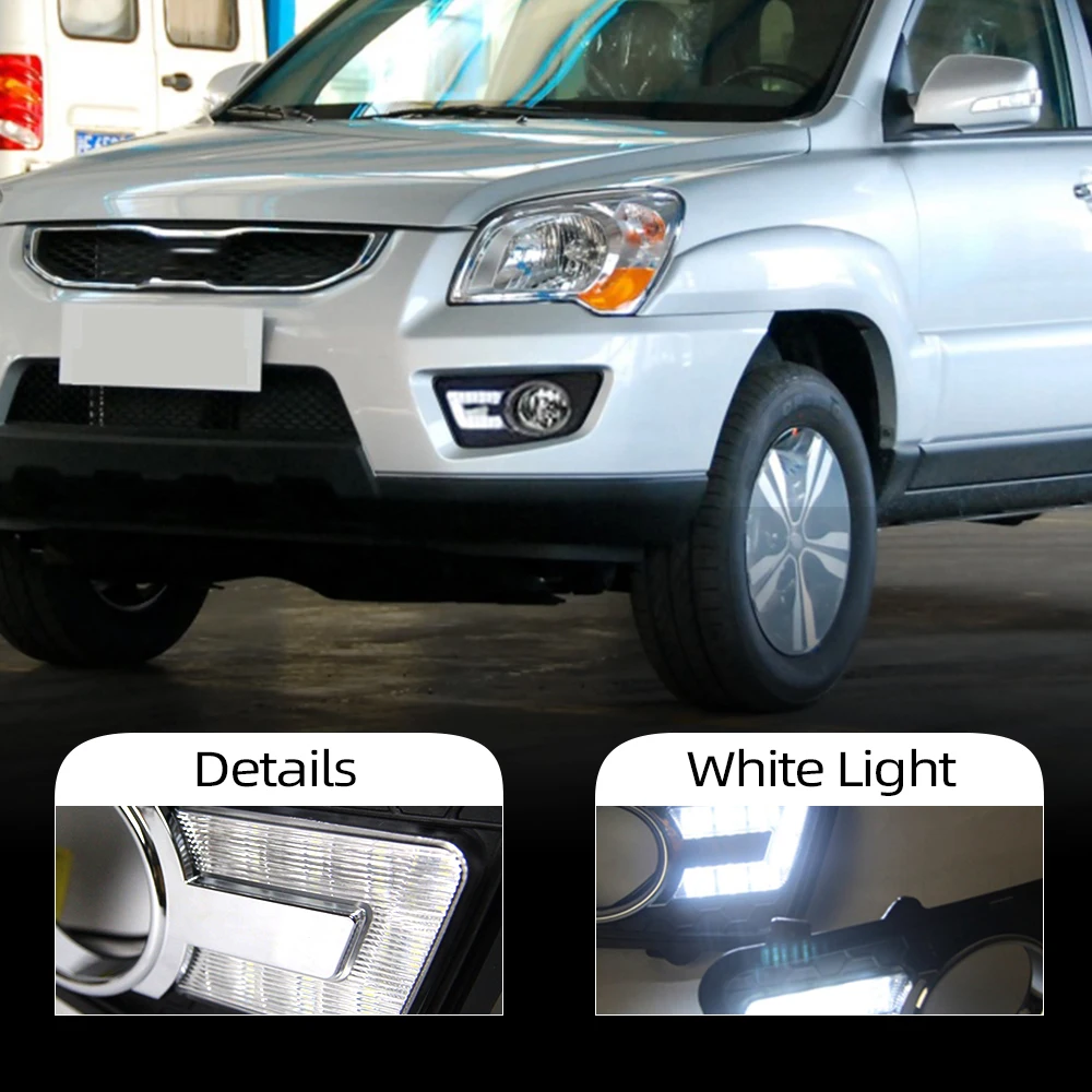 Автомобильная проблесковая 1 пара для KIA Sportage 2008 2009 2010 2011 2012 2013 светодиодный DRL