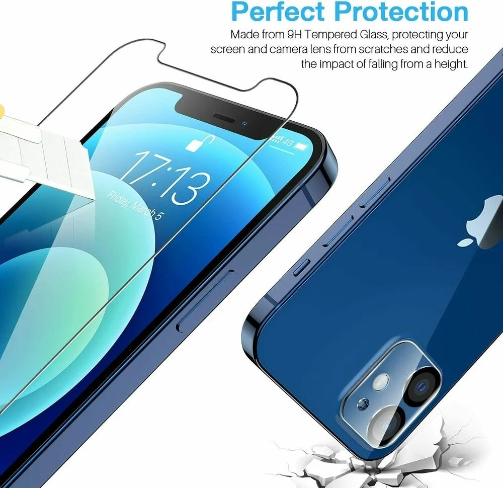 

VERRE TREMPE VITRE PROTECTION ECRAN ET CAMARA OBJECTIF POUR FOR IPHONE 11 12 PRO MAX