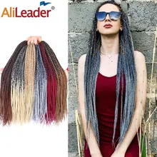 Alileader, 22 пряди/упаковка, коричневый, черный, серый, в коробке, косички, вязанные, косички, волосы для наращивания, Омбре, синтетическое волокно, косички для женщин